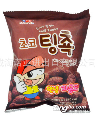 韩国进口食品慈恩岛巧克力玉米酥休闲零食膨化食品30g