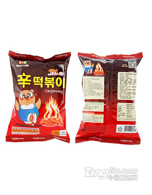 韩国进口膨化食品慈恩岛辣炒年糕条110g