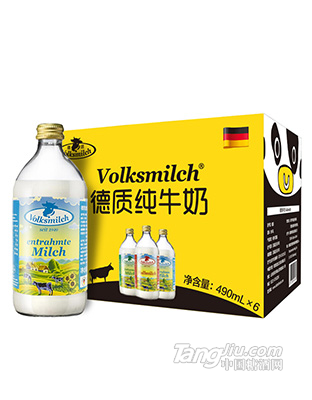 德质脱脂牛奶纯牛奶490ml