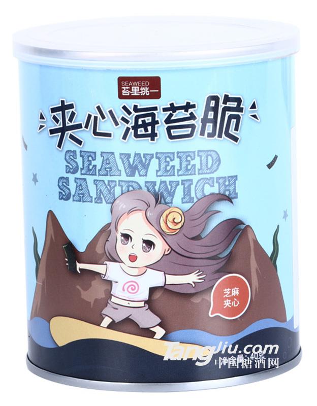 芝麻夹心海苔脆片40g 罐装