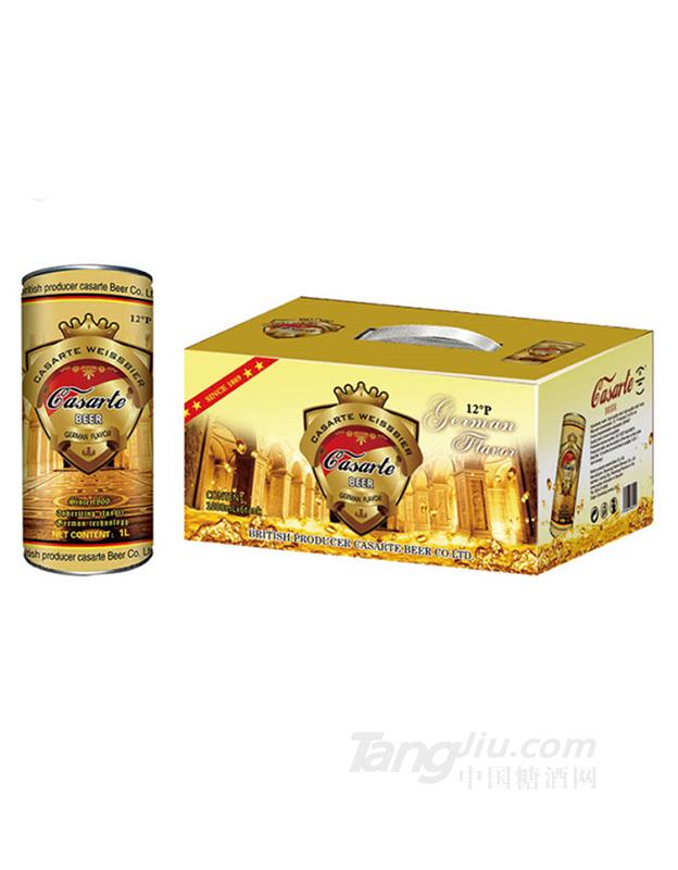 山东泉堡啤酒精酿原浆白啤1L装12°P