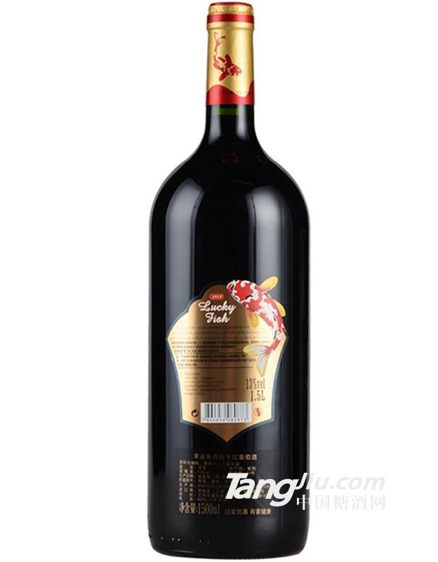 智利原瓶进口幸运鱼西拉干红葡萄酒1500ml