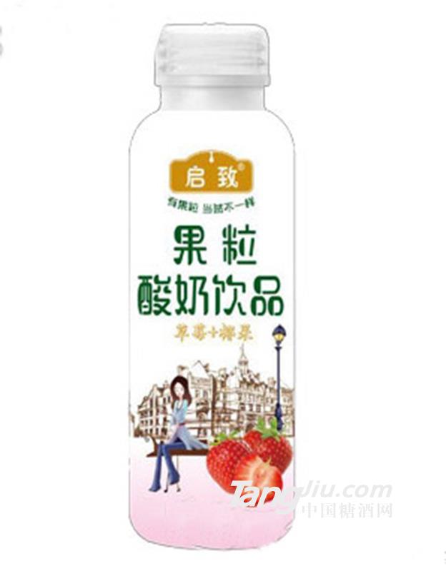 启致果粒酸奶饮品草莓+椰果310ml