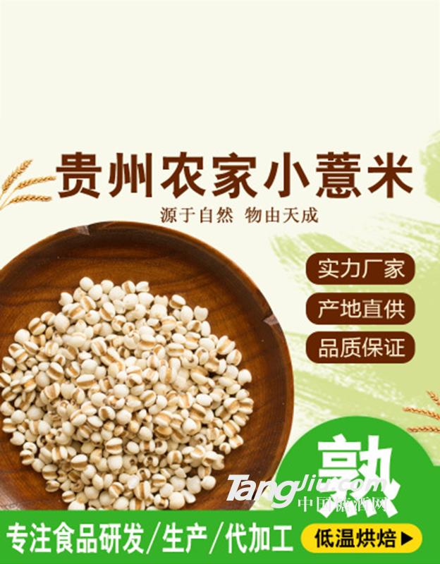 低温烘培熟薏仁米 熟小薏米磨粉熟五谷杂粮-500g