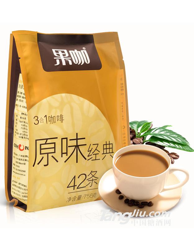 泰国食品冲调饮料果咖三合一速溶咖啡粉原味18g