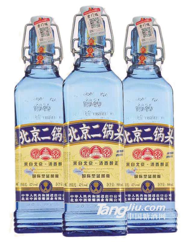 42°北京二锅头出口型小方瓶（蓝酿版）-500mlx12