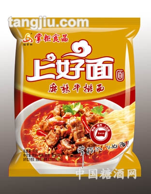 麻辣牛排面红色包装