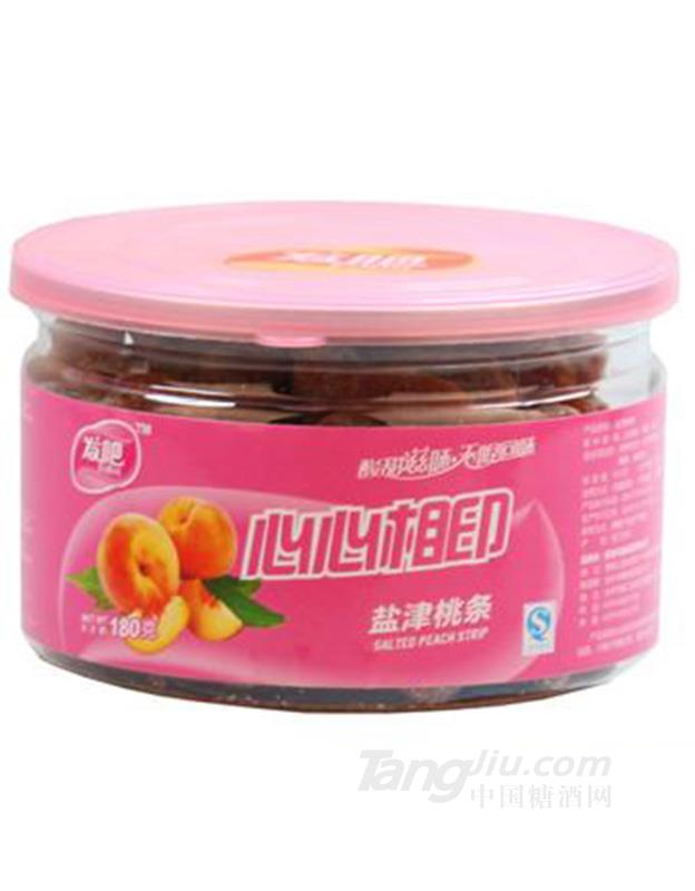 发吧椭圆瓶装180g盐津桃条