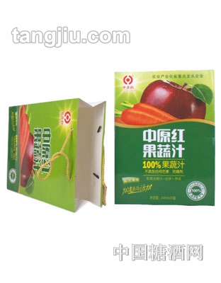 中原红果蔬汁（梨汁+胡萝卜）248ml