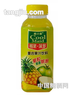 酷汁源椰果菠萝复合果汁饮料350ml